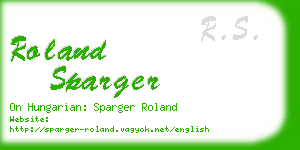 roland sparger business card